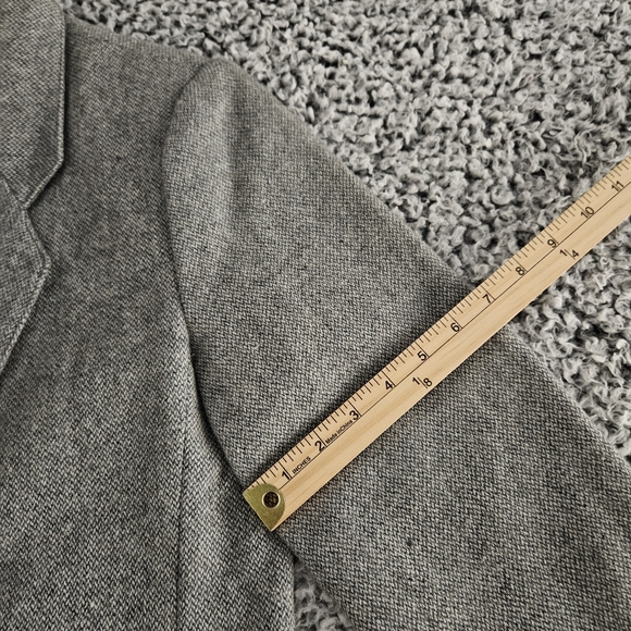 Vintage Women's Gray Wool Tweed Blazer Size 16 M L Cristin Stevens Jacket Fall - Picture 13 of 13